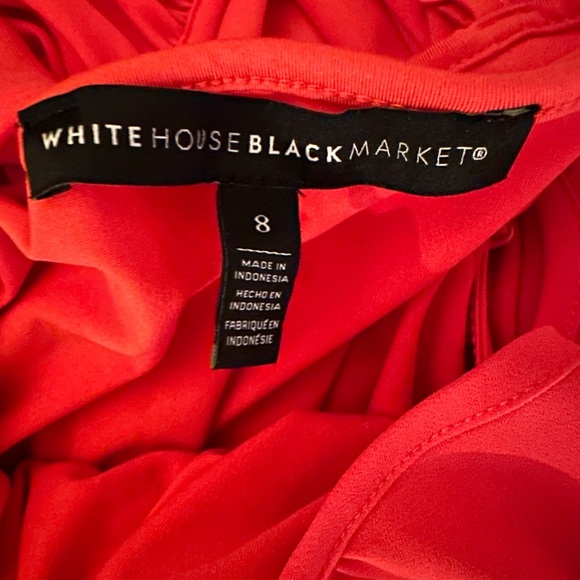 🏷️✂️🔥 White House Black Market romper orange coral color flutter sleeve Sz 8 #16 - Picture 2 of 5